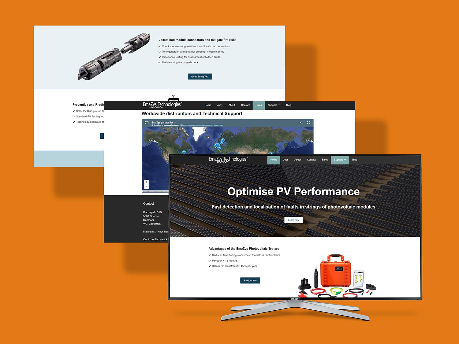 Websidedesign for Emazys