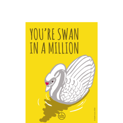 Postkort Swan in a million