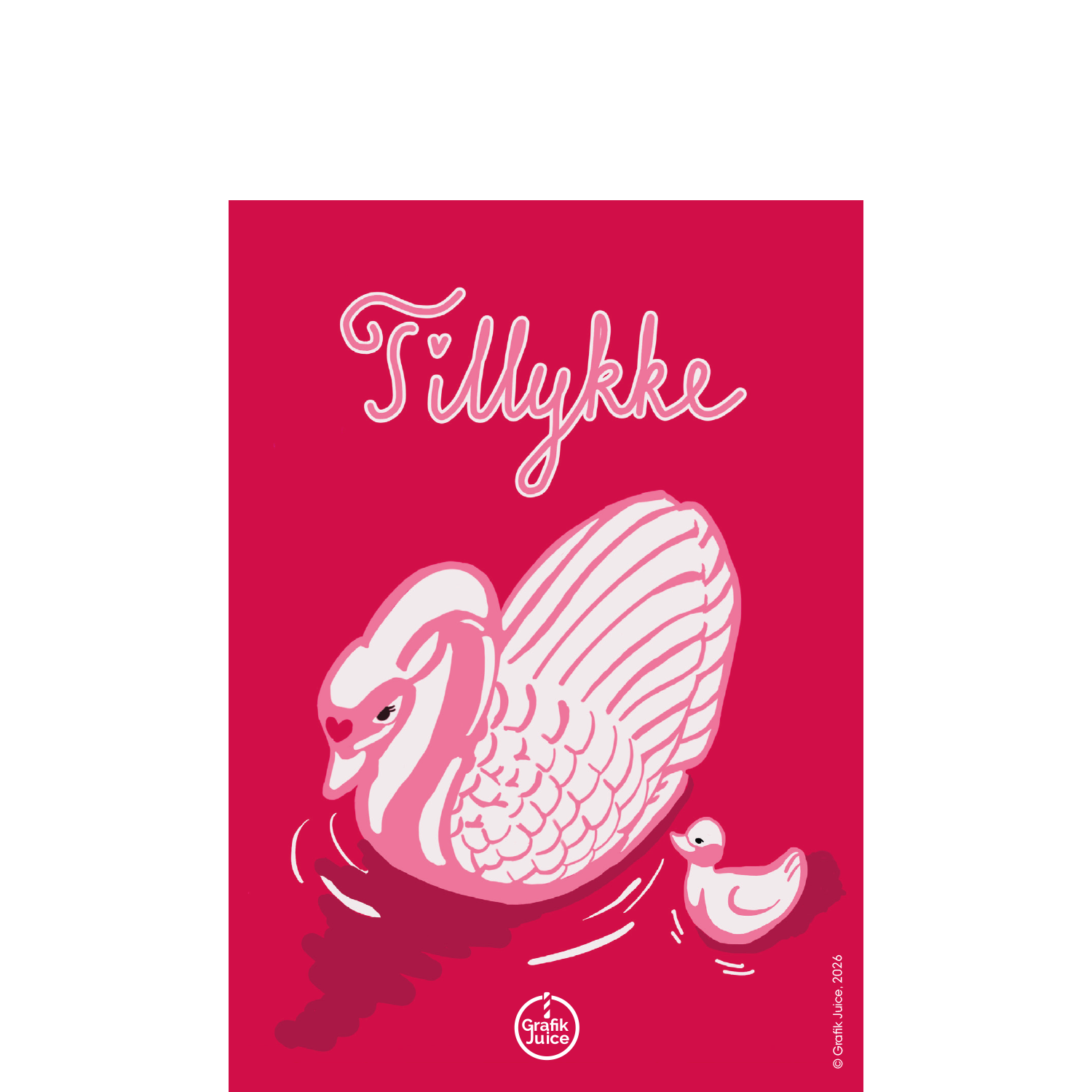 Postkort pink Swanbaby